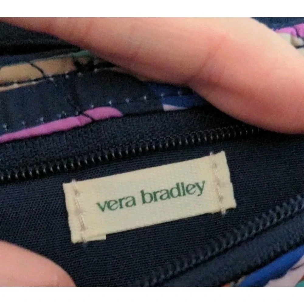 VERA BRADLEY Wallet Retro Ribbons Ultralight Snap Retro Navy Blue And Multicolor